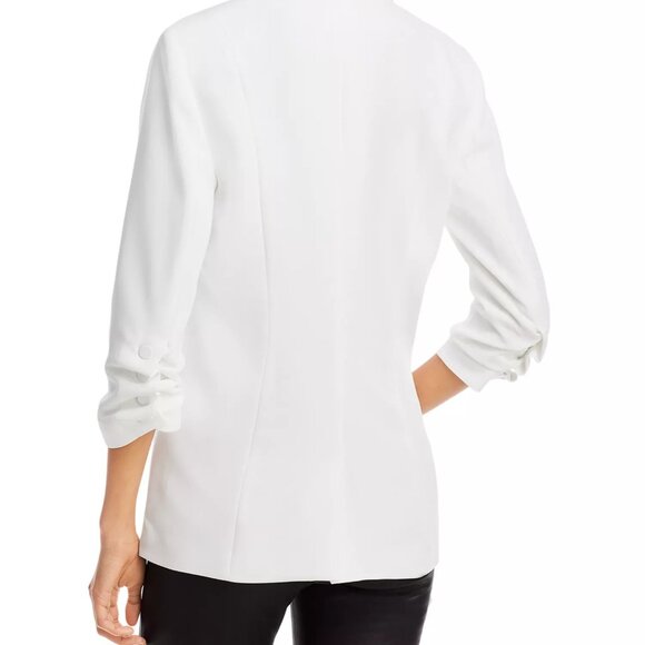 Cinq a Sept White Khloe Ruched-Cuff Blazer 8 - Picture 3 of 14